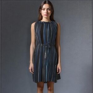 JOE FRESH Sleeveless, Tassle Cinched Waist, Ruffle Neckline Dress, Size Small